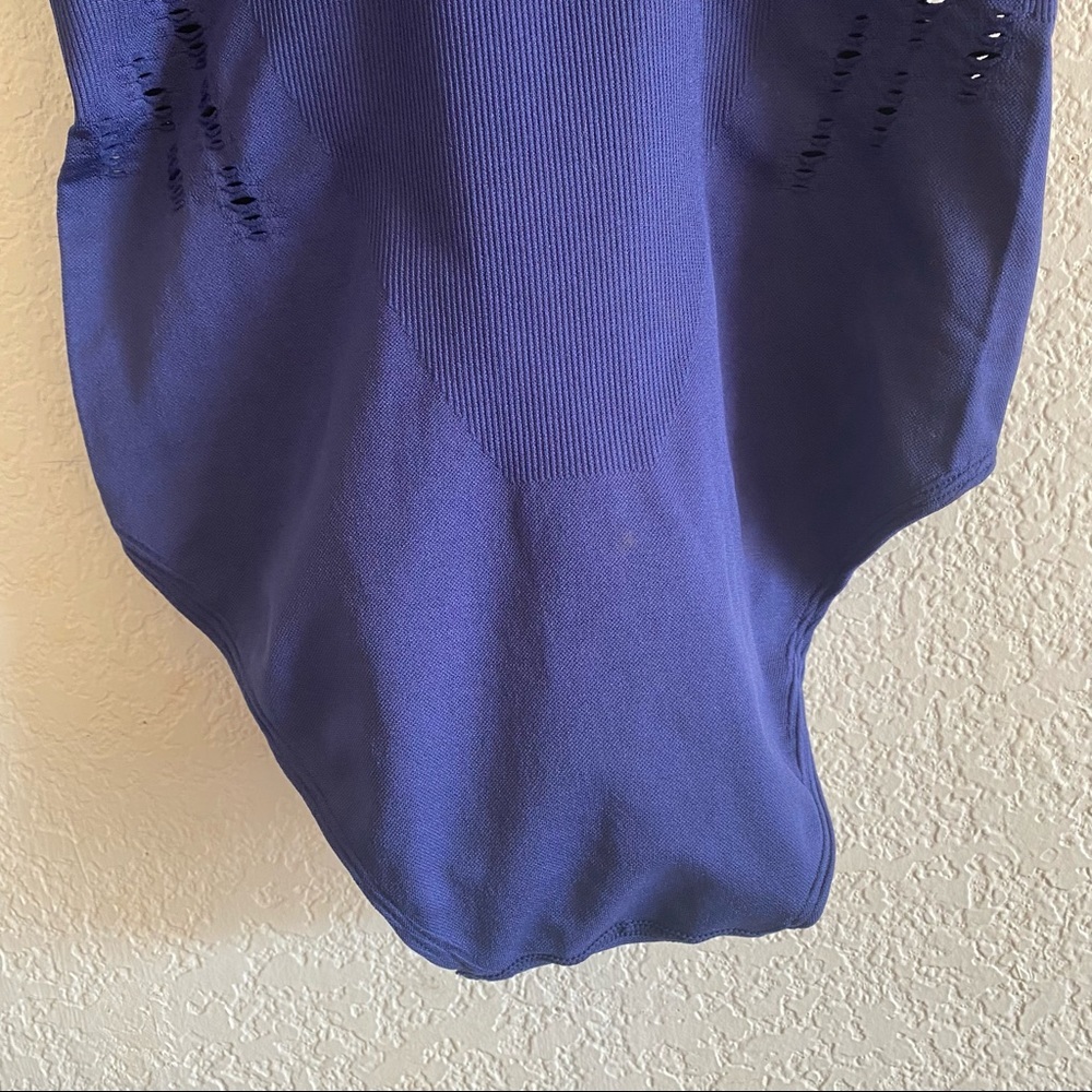 IVY PARK Perforated Jersey Bodysuit Seamless Navy - Picture 8 of 10